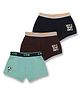 3PIN Pack Of 3 Cotton Elastane Keep It Simple Texts & Football Theme Printed Trunks - Multi Colour