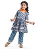 Teentaare Cotton Half Sleeves Kurta & Salwar Set with Dupatta Gota Patti Print - Navy Blue