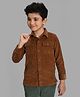Mi Arcus 100% Cotton Full Sleeves Corduroy Shirt - Brown