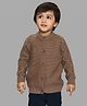 Mi Arcus 100% Cotton Full Sleeves Knitted Cardigan - Brown
