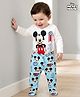 Babyhug Disney Interlock Knit Full Sleeves Onesie Set With Diaper Leggings & Mickey Mouse Graphics Badge Applique - White