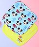 Babyhug Disney Interlock Knit Wash cloth with Mickey Mouse Print Pack of 2 L 28 X B 28 cm - Blue & Limegreen