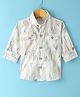 Rikidoos Full Sleeves Abstract Printed Shirt -  Light Pista & White