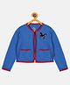 Kiddopanti Full Sleeves Sequin Embellished Butterfly Applique Crop Shrug - Royal Blue