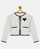 Kiddopanti Full Sleeves Sequin Embellished Butterfly Applique Crop Shrug - Bleach Melange