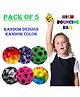 ADKD Super Bouncy Moon Crater Texture Ball Anti Stress Ball High Bouncing Ball (Color & Design may Vary)- Pack of 5