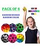 ADKD Super Bouncy Moon Crater Texture Ball Anti Stress Ball High Bouncing Ball (Color & Design may Vary)- Pack of 6