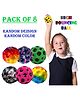 ADKD Super Bouncy Moon Crater Texture Ball Anti Stress Ball High Bouncing Ball (Color & Design may Vary)- Pack of 8