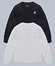 Kiddopanti Pack Of 2 Cotton Full Sleeves Brand Name Text Printed Tees - Black & White