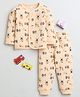 BUMZEE Full Sleeves Vehicles Printed Winter Wear Coordinating Set - Light Orange