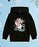 NUSYL Fleece Full Sleeves Unicorn & Be Unique Text Printed Hoodie - Black