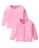 Babyhug Cotton Knit Full Sleeves Front Open and Pullover Solid Color Thermal Wear Pack Of 2 - Pink