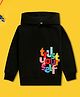 NUSYL Fleece Full Sleeves Trust Your Self Text Printed Hoodie - Black