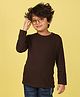 NUSYL Cotton Full Sleeves Solid Tee - Brown