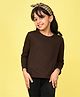 NUSYL Cotton Full Sleeves Solid Tee -  Brown