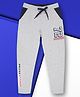 3PIN Cotton Grand Racing Text Printed  Joggers - Grey Melange