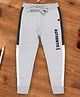 3PIN Authentic Text Printed Full Length Joggers - Grey Melange