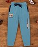 3PIN Future Explorer Text Printed Full Length Joggers - Aqua Blue