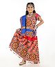 Banjara India Navratri Theme Cotton Half Sleeves Kutch Work Embroidered Lehenga Choli With Dupatta - Pink