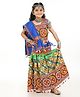 Banjara India Navratri Theme Cotton Half Sleeves Kutch Work Embroidered Lehenga Choli With Dupatta - Green