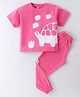 Nite Flite Cotton Knit Half Sleeves Turtle Printed Night Suit - Pink