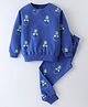 Nite Flite Full Sleeves Pineapple Printed Coordinating Night Suit - Royal Blue