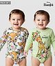 Babyoye Disney Interlock Knit Full Sleeves Onesies With Bambi Graphics Pack of 2 - Multicolour