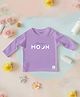 Kidbea Lux Premium 100% Bamboo Full Sleeves Mommys Moon Text Printed Ultra Soft Fabric Tee - Lavender