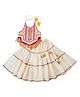 Halemons Sleeveless Abstract Embroidered Classic Lehenga Choli - Cream