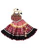 Halemons Sleeveless Floral Embroidered & Lace Embellished Lehenga Choli - Maroon