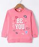 Olio Kids Cotton Knitted Full Sleeves Sweatshirt With Text Print - Pink