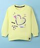Olio Kids Fleece Knit Full Sleeves Sweatshirt With Foil Text & Heart Print - Light Green