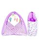 Babytoons Baby Bedding Set New Born Mattress with Net & Sleeping Bag (0-6 Months) Purple