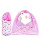 Babytoons New Born Baby Bedding Set Mattress with Mosquito Net & Sleeping Bag Combo (0-6 Months) Pink