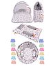 Babytoons New Born Bedding Set Combo & Baby Cloth Nappies (0-6 Months) Grey