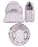 Babytoons Baby Bedding for New Born Mattress with Mosquito Net Sleeping Bag & Baby Nest Bed (0-6 Months) Grey