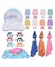 Babytoons Baby Clothing & Sleeping Bedding Set New Born Daily Needs Items Gift Combo (0-6 Months) Blue
