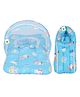 Babytoons Baby Mattress with Mosquito Net & Sleeping Bag Combo Bedding Set (0-6 Months) Blue