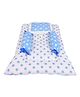 Babytoons Bedding Set for New Born Baby Gadda with Pillow & Side Bolsters (0-6 Months) Blue