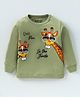 Bodycare Interlock Knit Full Sleeves T-Shirt with Giraffe Print -  Olive Green