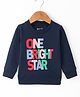 Bodycare  Terry Knit Full Sleeves T-Shirt with Text Print - Navy Blue
