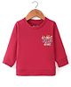Bodycare  Terry Knit Full Sleeves T-Shirt with Text Print - Red