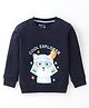 Bodycare Interlock Knit Full Sleeves T-Shirt with Kitty & Text Print - Navy Blue
