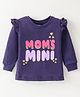Bodycare Single Jersey Knit Full Sleeves Text Printed T-Shirt With Frill Detail - Violet