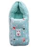 VoiDrop Jhilmil Baby Carry Bed Cum Sleeping Bag 3 In 1 - Velvet Printed Sea Green