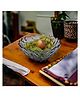 VoiDrop Designer Glass Serving Fruit Bowl, Vegetable Bowl, Living Room Home Décor Table Centerpiece Wall Shelf Home Decoration Table Fruit Bowl Flat Base, Pack of 1 Black Transparent