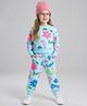Doreme Cotton Knit Full Sleeves Floral Printed Top & Lounge Pants Co-Ord Set - Light Blue
