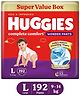 Huggies Complete Comfort Wonder Pants, India's Fastest Absorbing Diaper | L Size, 192 Diapers