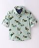 INFINITY Poplin Cotton Full Sleeves Vehicles Printed Shirt - Green