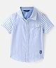 INFINITY Cotton Slub Half  Sleeves Striped Shirt - Blue